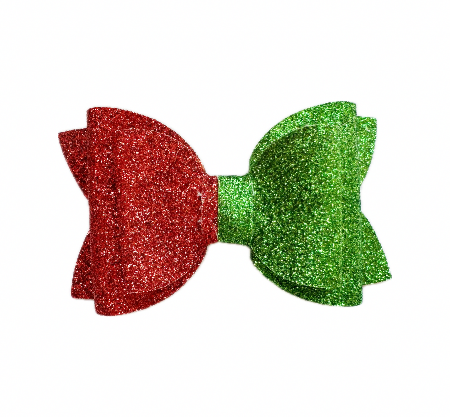 Christmas Magic Faux Leather Fine Glitter Double Stack Bow|Headband