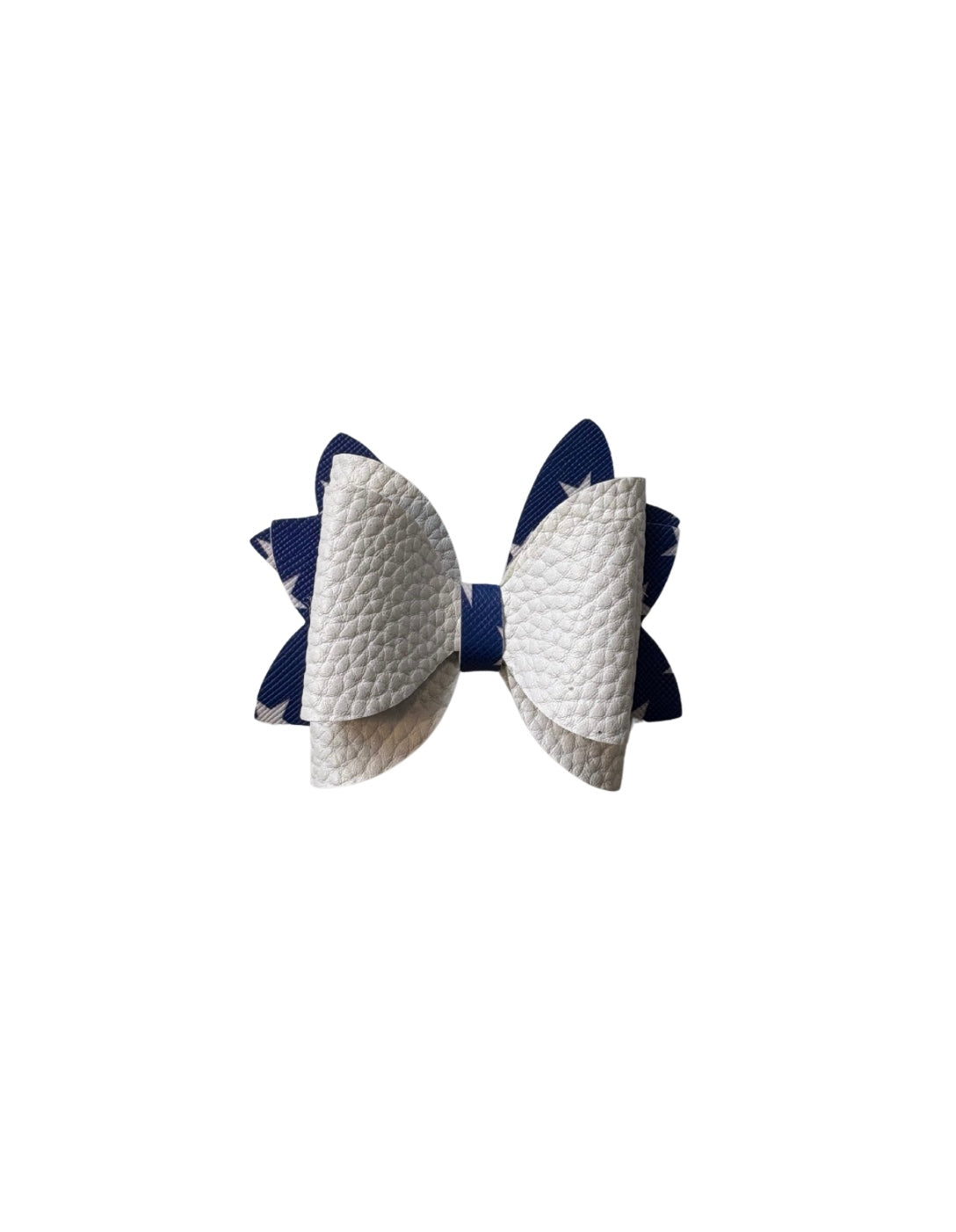 White Stars Double Stack Bow|Headband