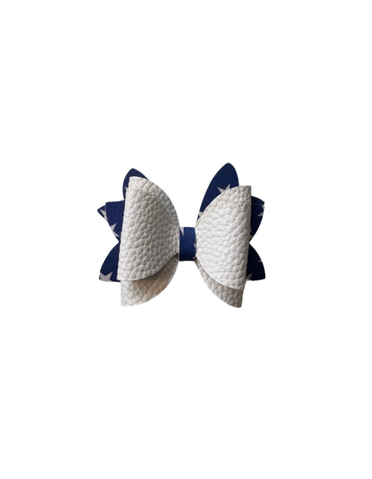 White Stars Double Stack Bow|Headband
