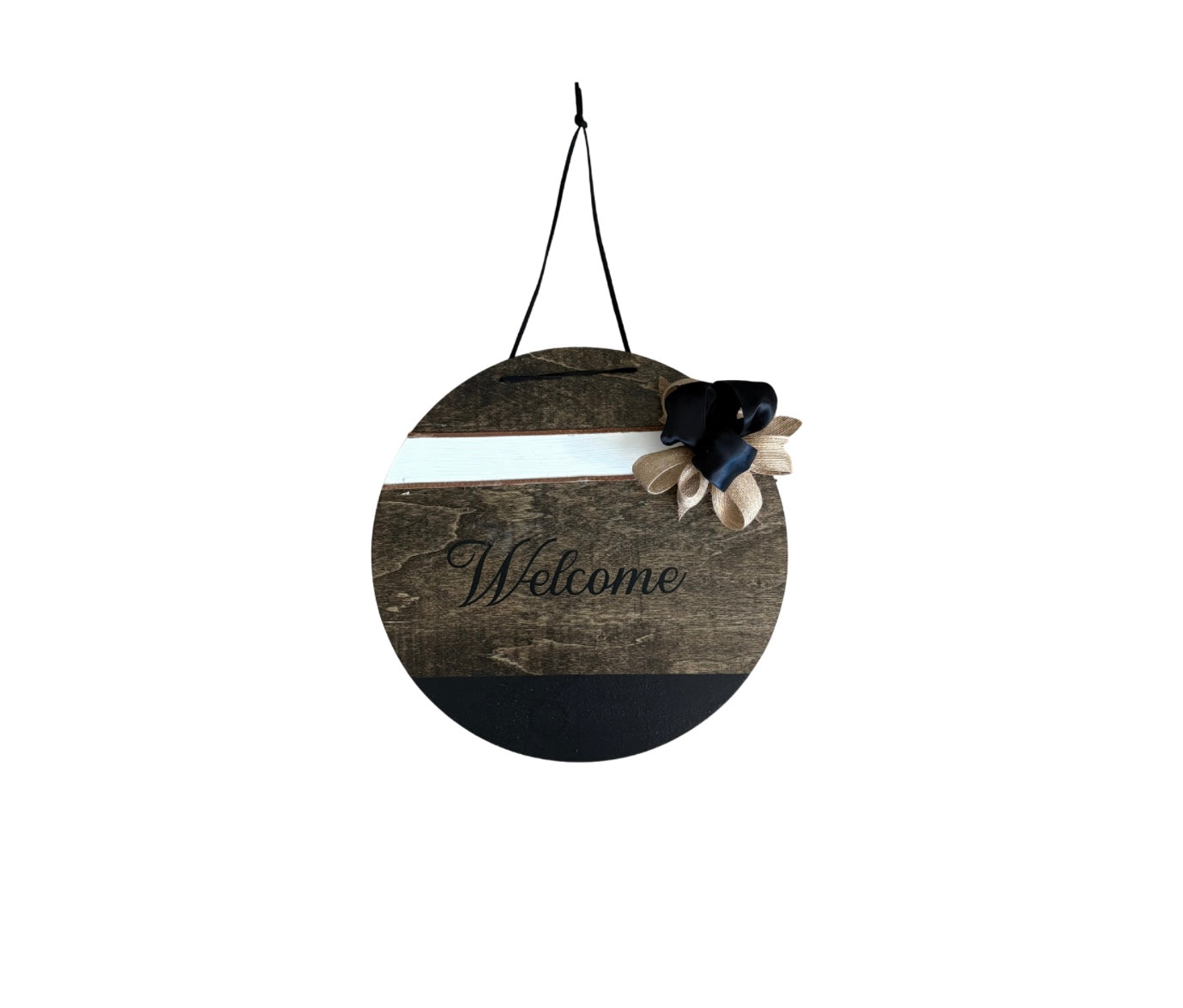 Black and White Welcome Wooden Wall Decor