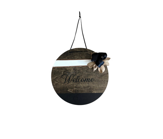 Black and White Welcome Wooden Wall Decor