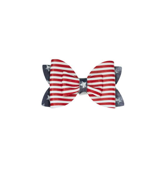 Independence Day Double Stack Faux Leather Bow| Headband