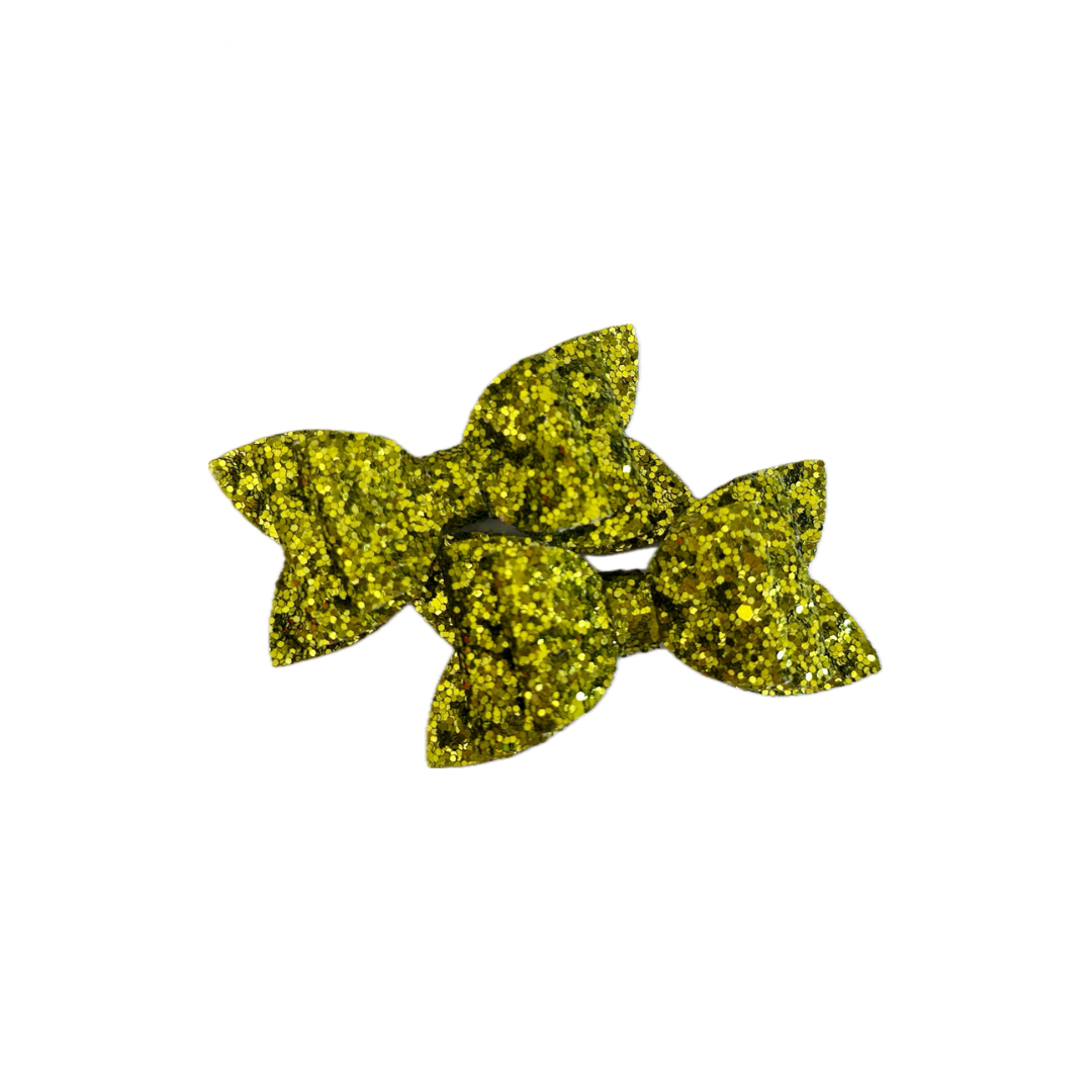 Olive Green Faux Leather Chunky Glitter Piggy Set