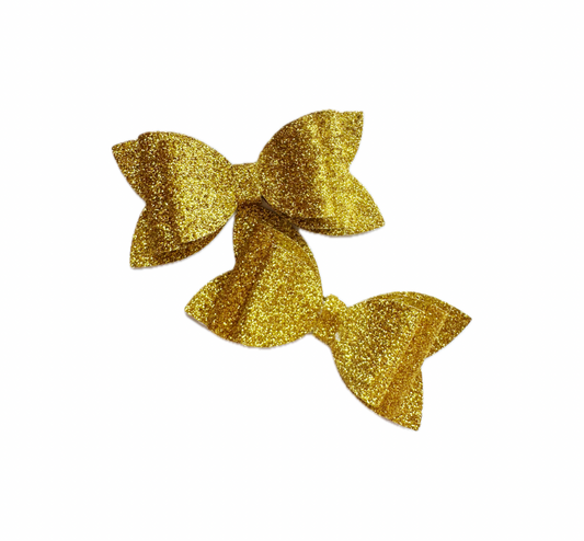 Mustard Yellow Faux Leather Fine Glitter Piggy Set