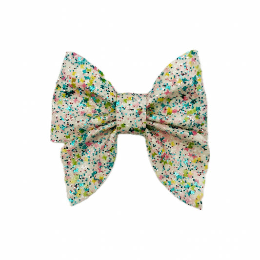 Butterfly Faux Leather Chunky Glitter Sailor Bow|Headband