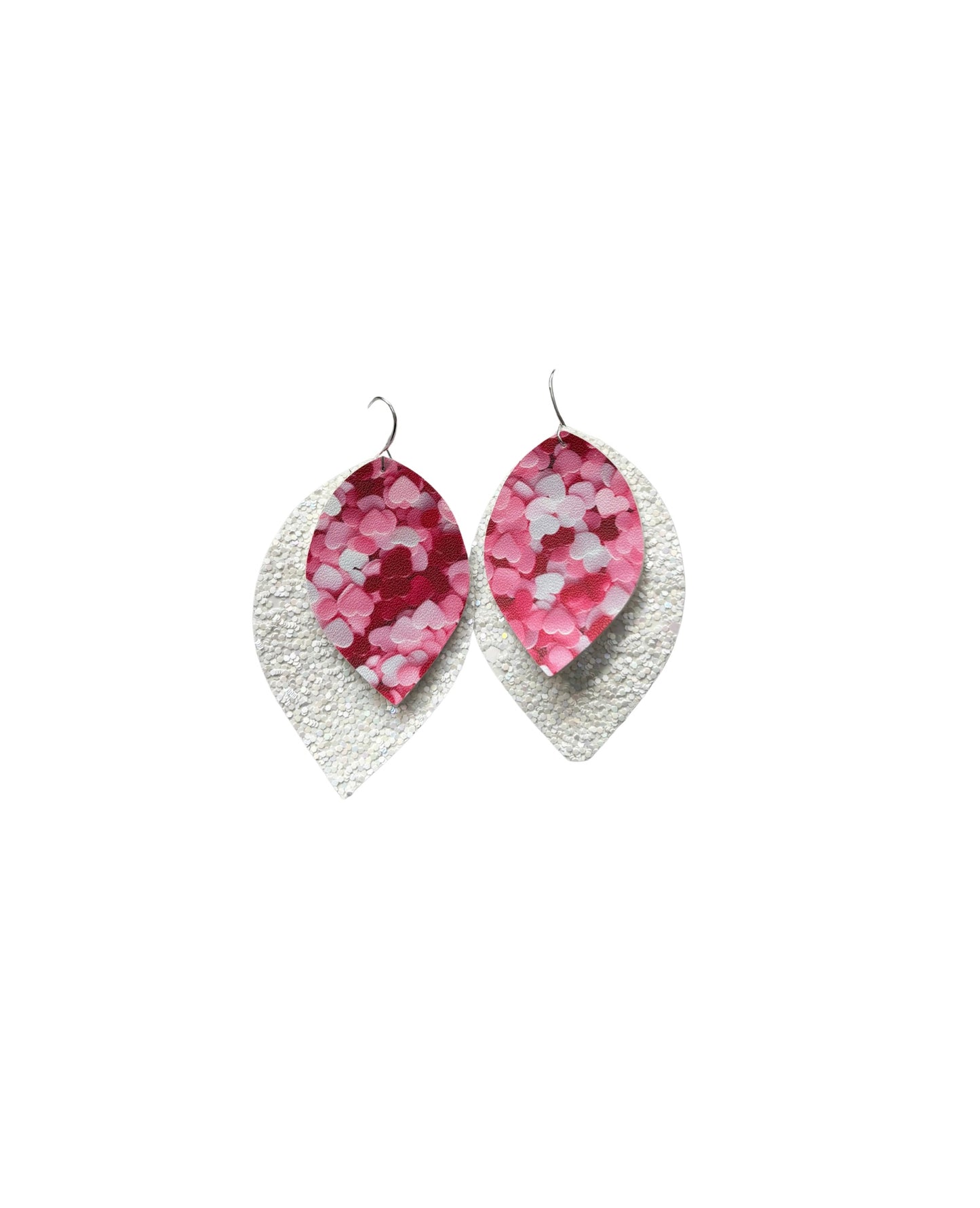 Hearts Faux Leather Earrings