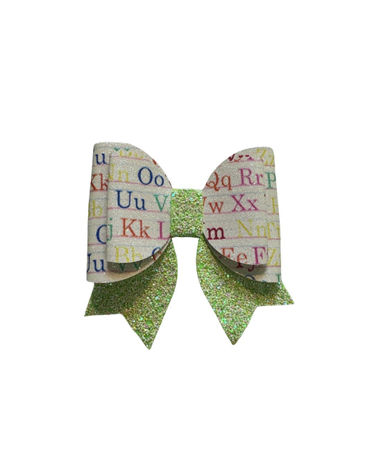 Lime Green Notebook Double Stack Faux Leather Bow