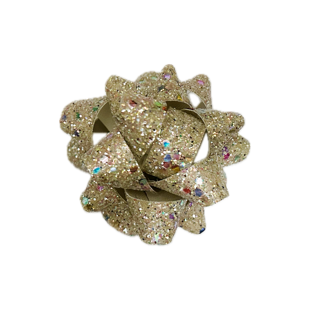 Christmas Present Faux Leather Chunky Glitter Bow|Headband