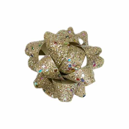 Christmas Present Faux Leather Chunky Glitter Bow|Headband