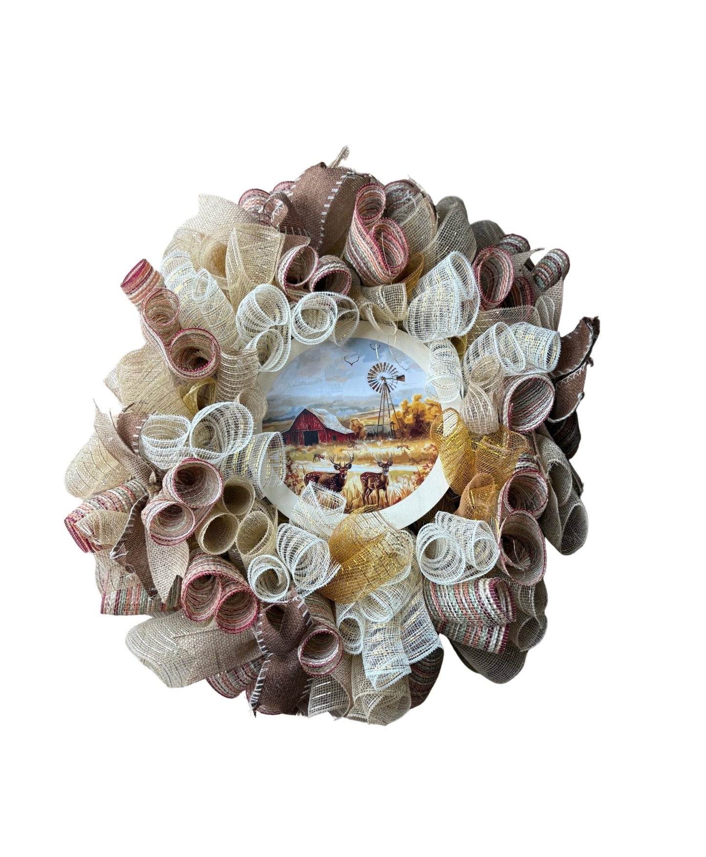Farm Fresh Poly Mesh Wreath