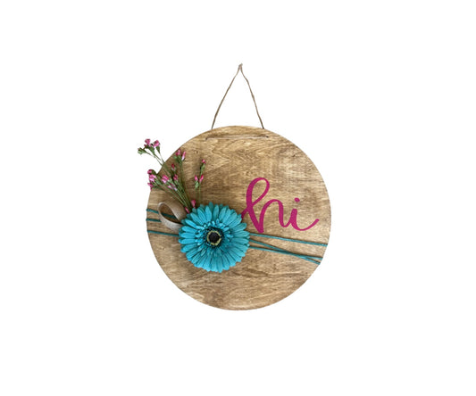 Hi Floral Wooden Wall Decor
