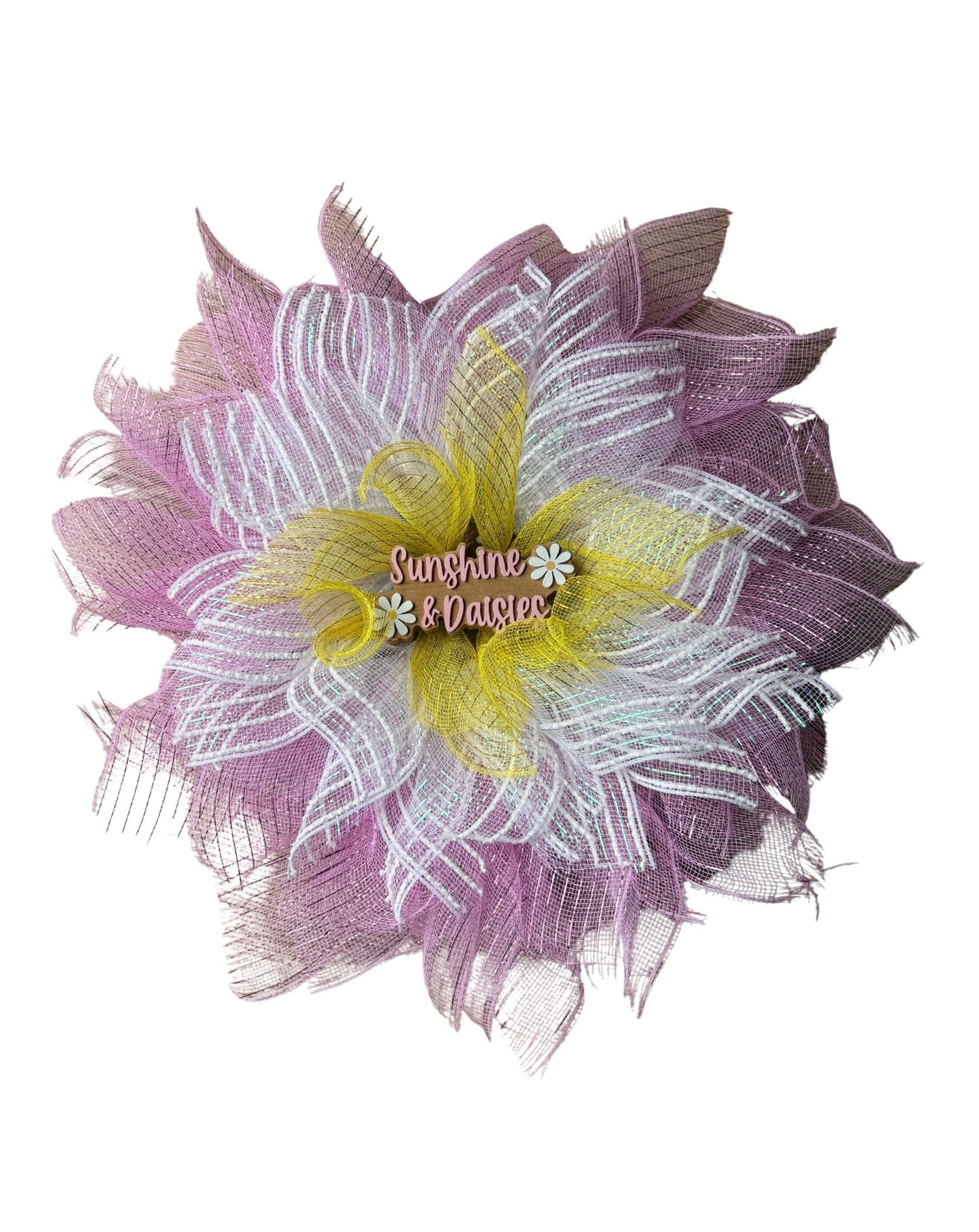 Sunshine & Daisies Poly Mesh Wreath