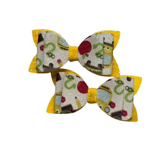 School Bus Faux Leather Piggy Set