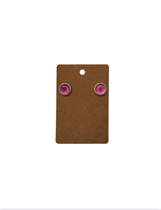 Pink Daisy Stud Earrings