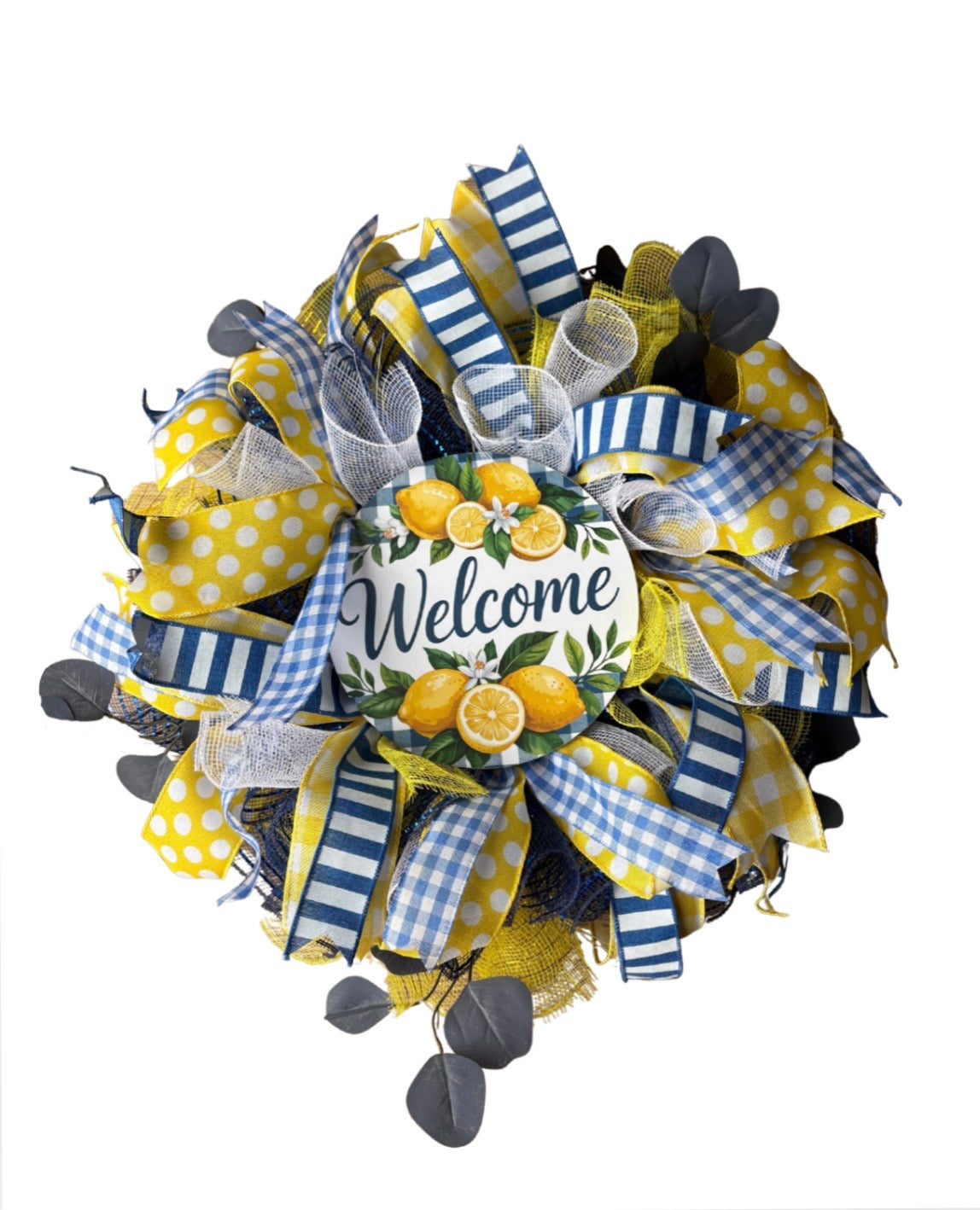 Lemonade Welcome Poly Mesh Wreath