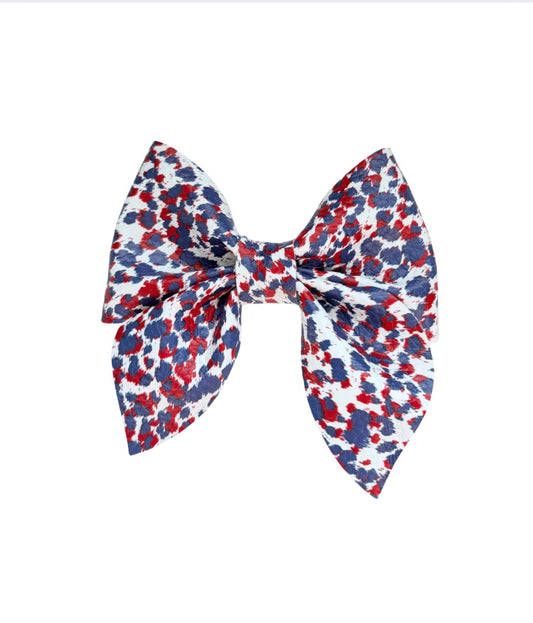 Red White and Blue Faux Leather Sailor Bow| Headband