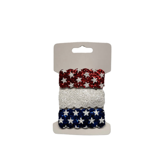 Sparkling Stars Faux Leather Snap Clips