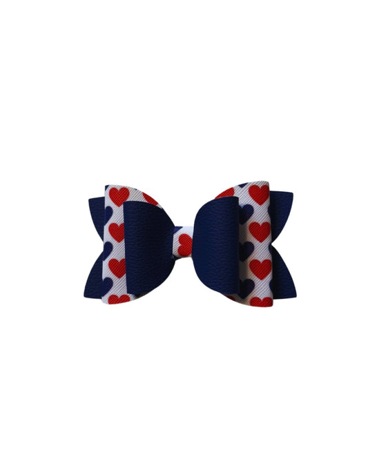 American Love Double Stack Faux Leather Bow| Headband