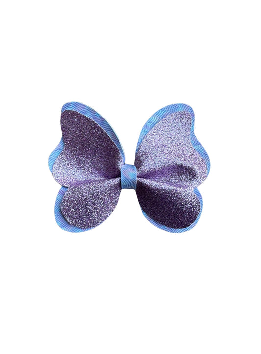 Purple Mermaid Faux Leather Butterfly Pinch Bow| Headband