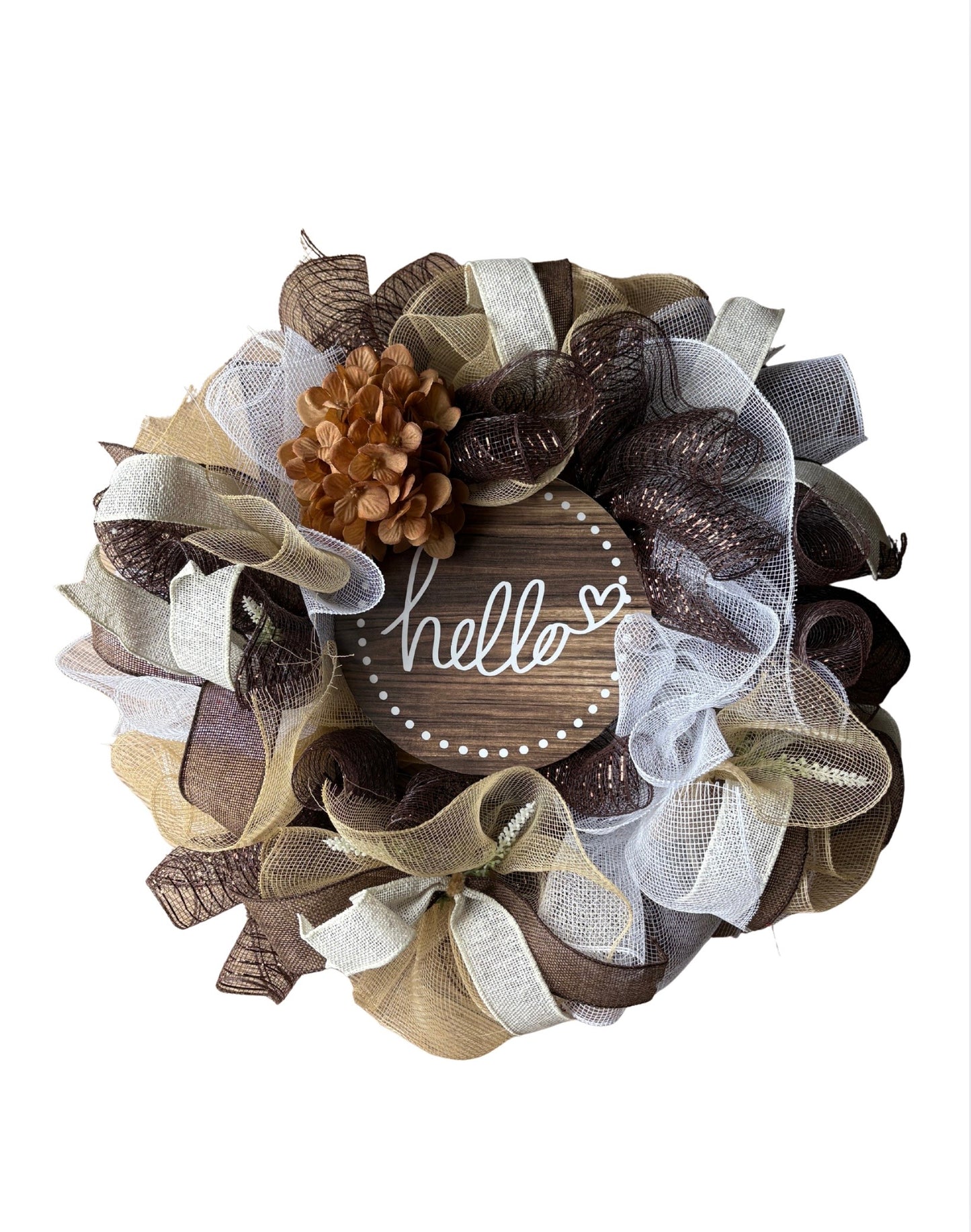Hello Love Poly Mesh Wreath