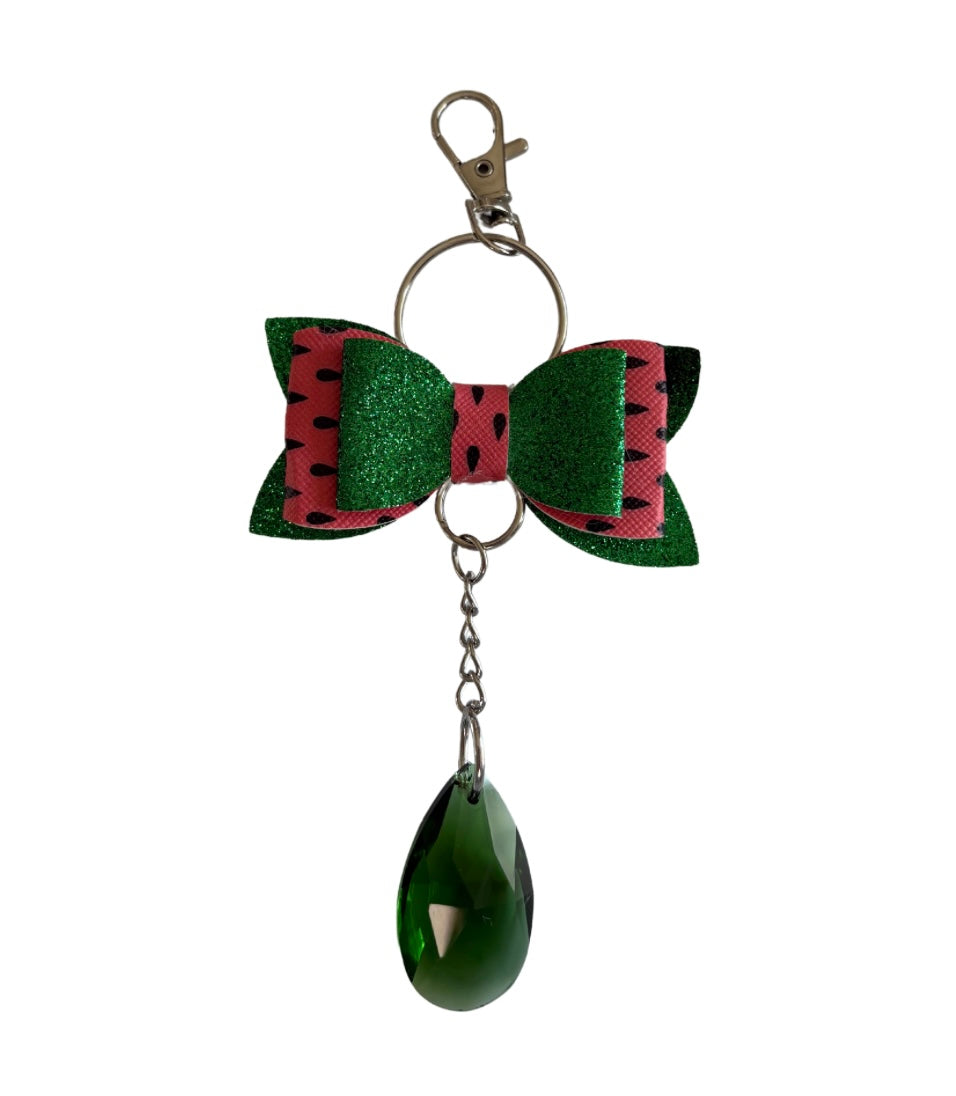 Watermelon Faux Leather Keychain