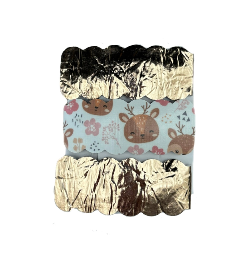 Gold Deer Faux Leather Snap Clips