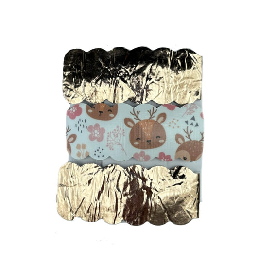 Gold Deer Faux Leather Snap Clips