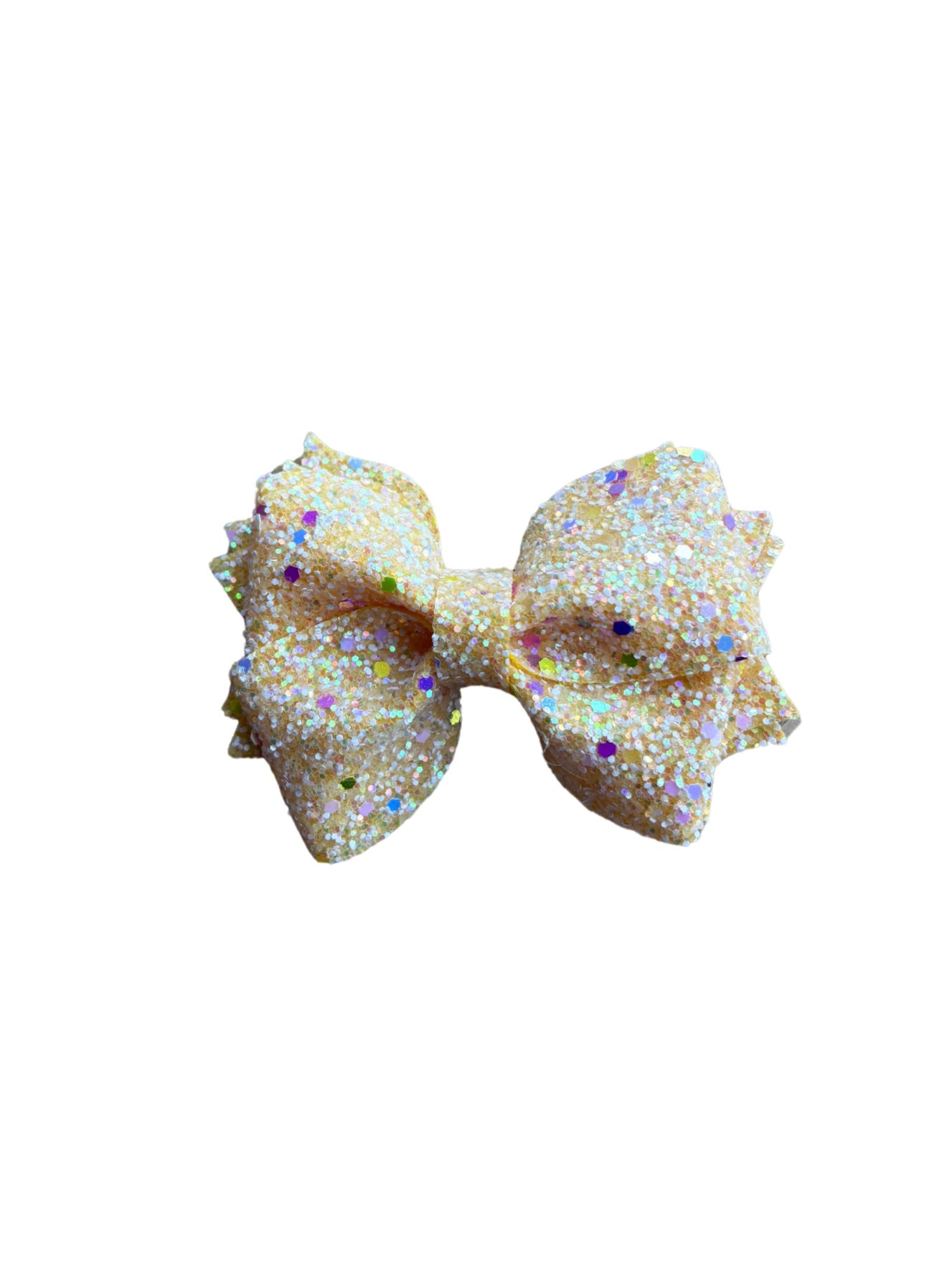 Yellow Confetti Faux Leather Pinch Bow|Headband