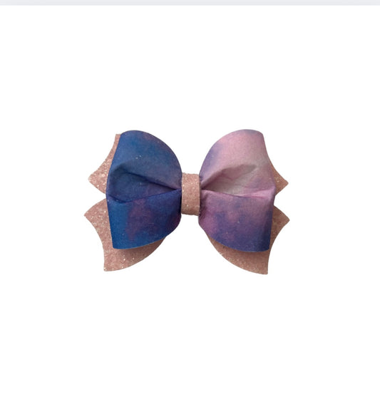 Cotton Candy Faux Leather Double Stack Bow|Headband