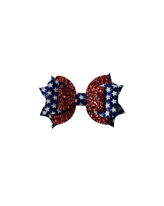 Liberty Triple Stack Faux Leather Bow| Headband