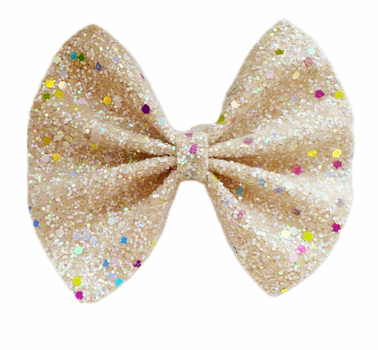 Confetti Faux Leather Chunky Glitter Pinch Bow|Headband