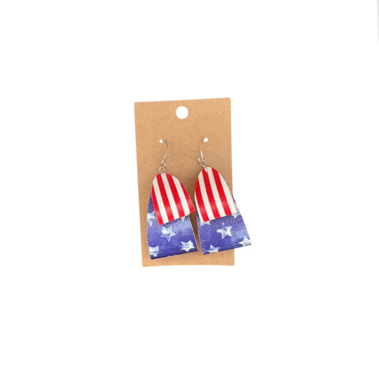 Freedom Double Looped Faux Leather Earrings