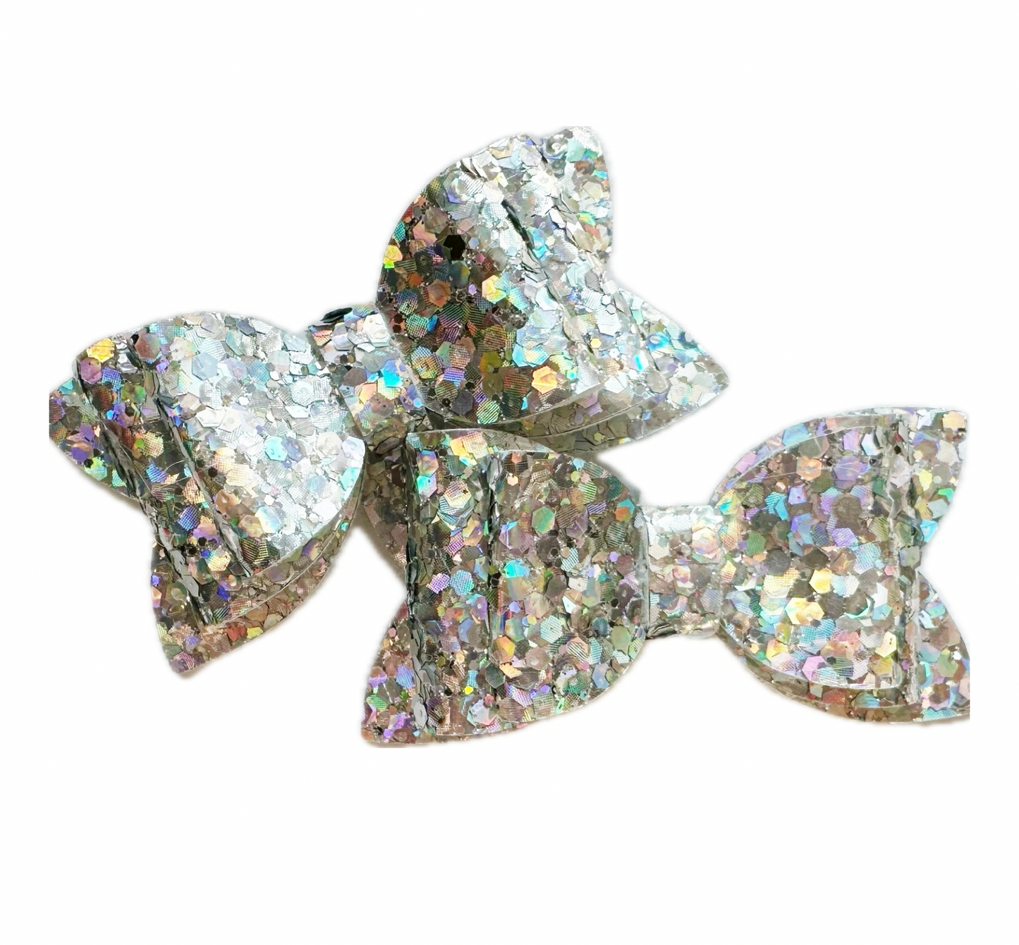 Silver Disco Faux Leather Chunky Glitter Piggy Set