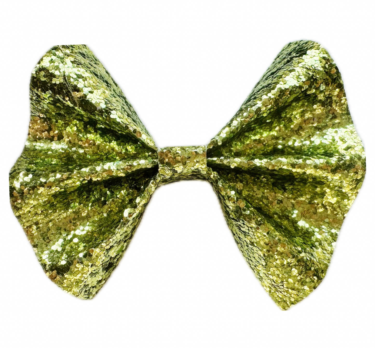 Olive Green Faux Leather Chunky Glitter Pinch Bow|Headband