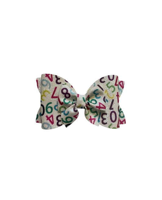 Numbers Double Stack Faux Leather Pinch Bow
