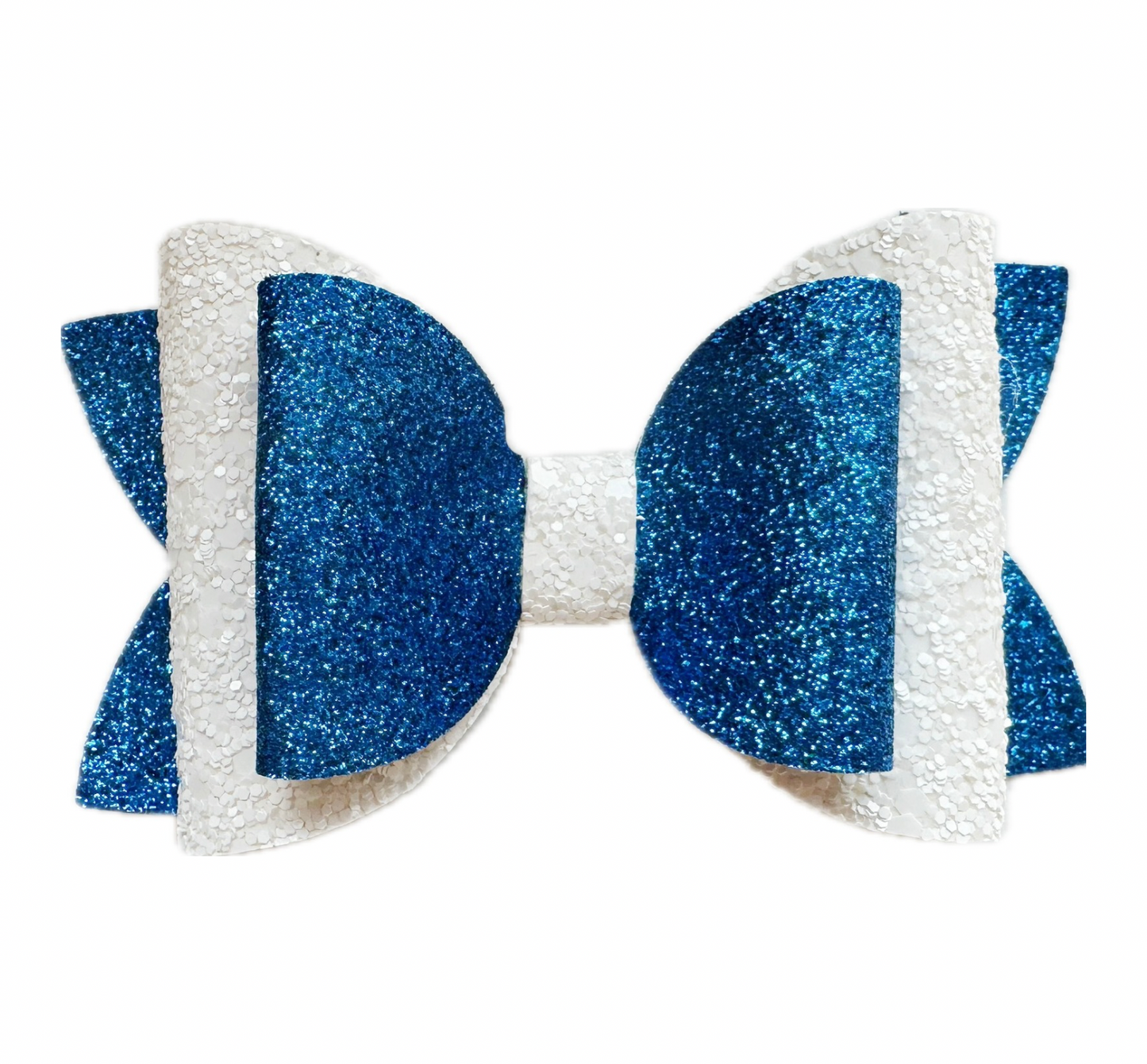 Winter Wonderland Faux Leather Chunky Glitter Double Stack Bow|Headband