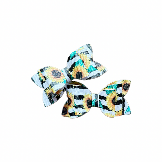 Teal Sunflower Faux Leather Piggy Set