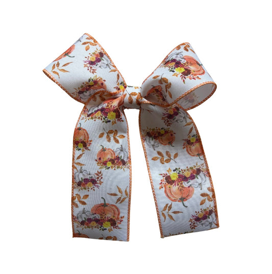Pumpkin Harvest Ribbon Bow
