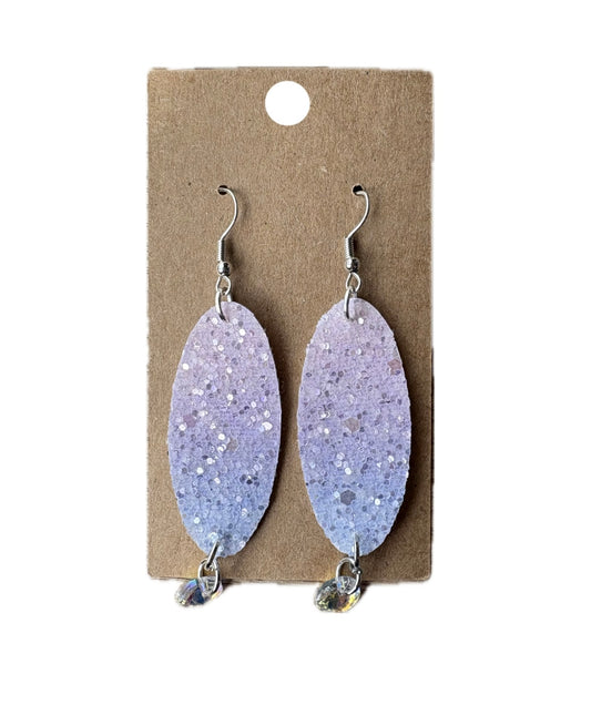 Purple Sunrise Faux Leather Earrings