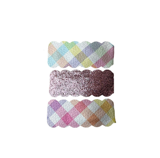 Easter Plaid Snap Clip Set