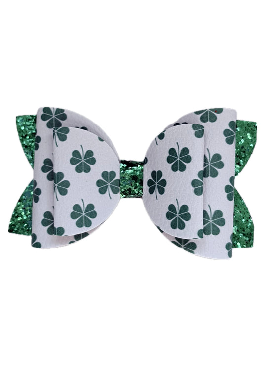 Extra Lucky Faux Leather Double Stack Bow|Headband
