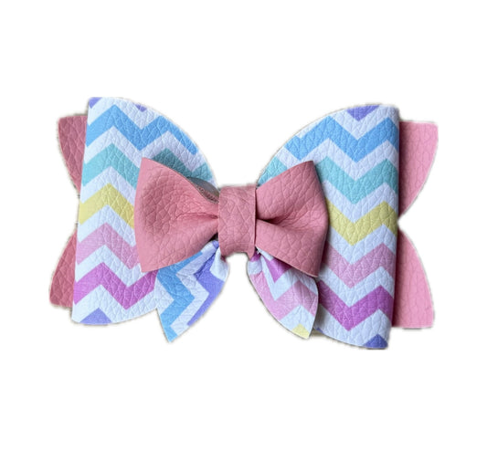 Chevron Easter Double Stack Pinch Bows| Headband