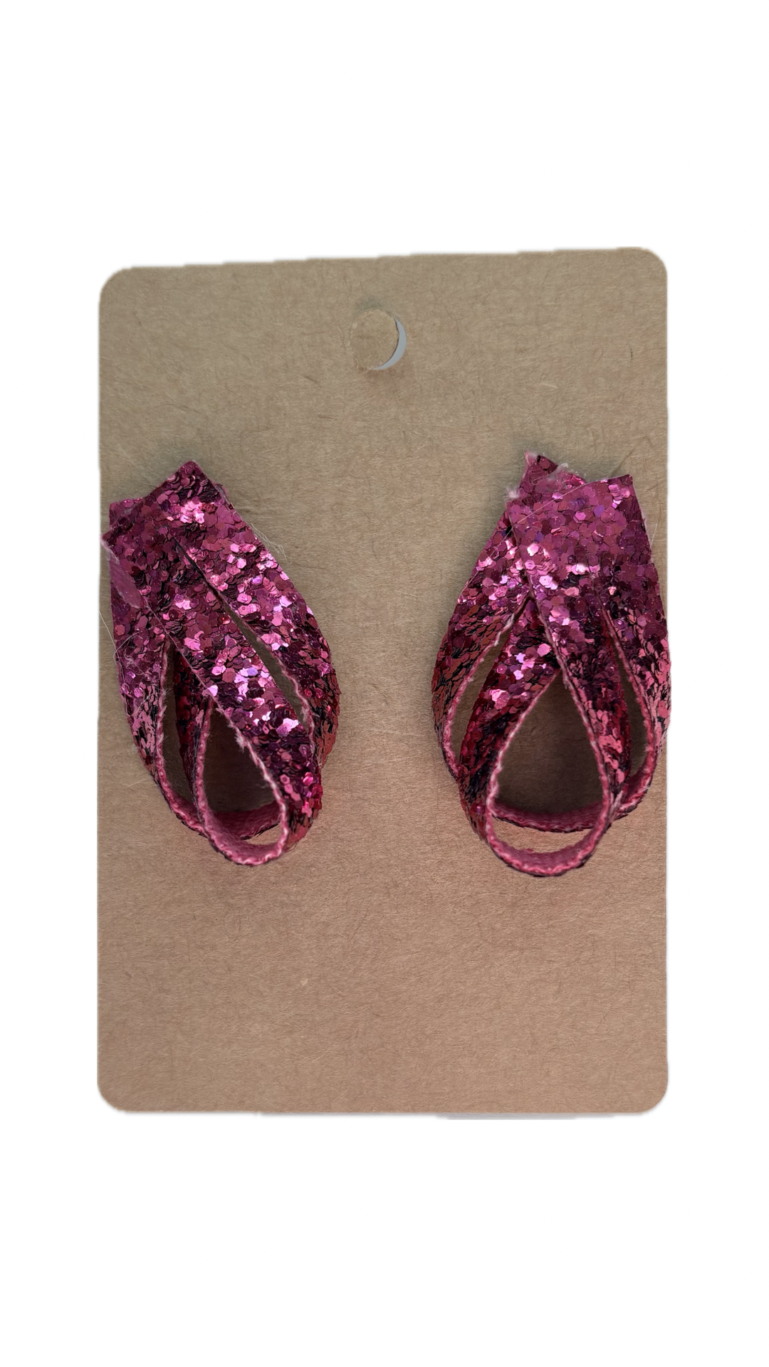 Fuchsia Twist Faux Leather Earring