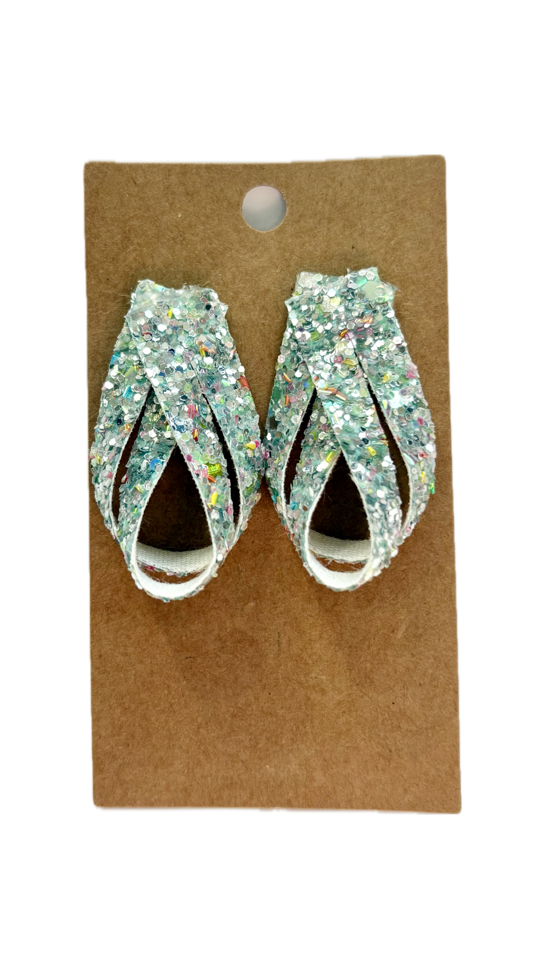 Silver Twist Faux Leather Earrings