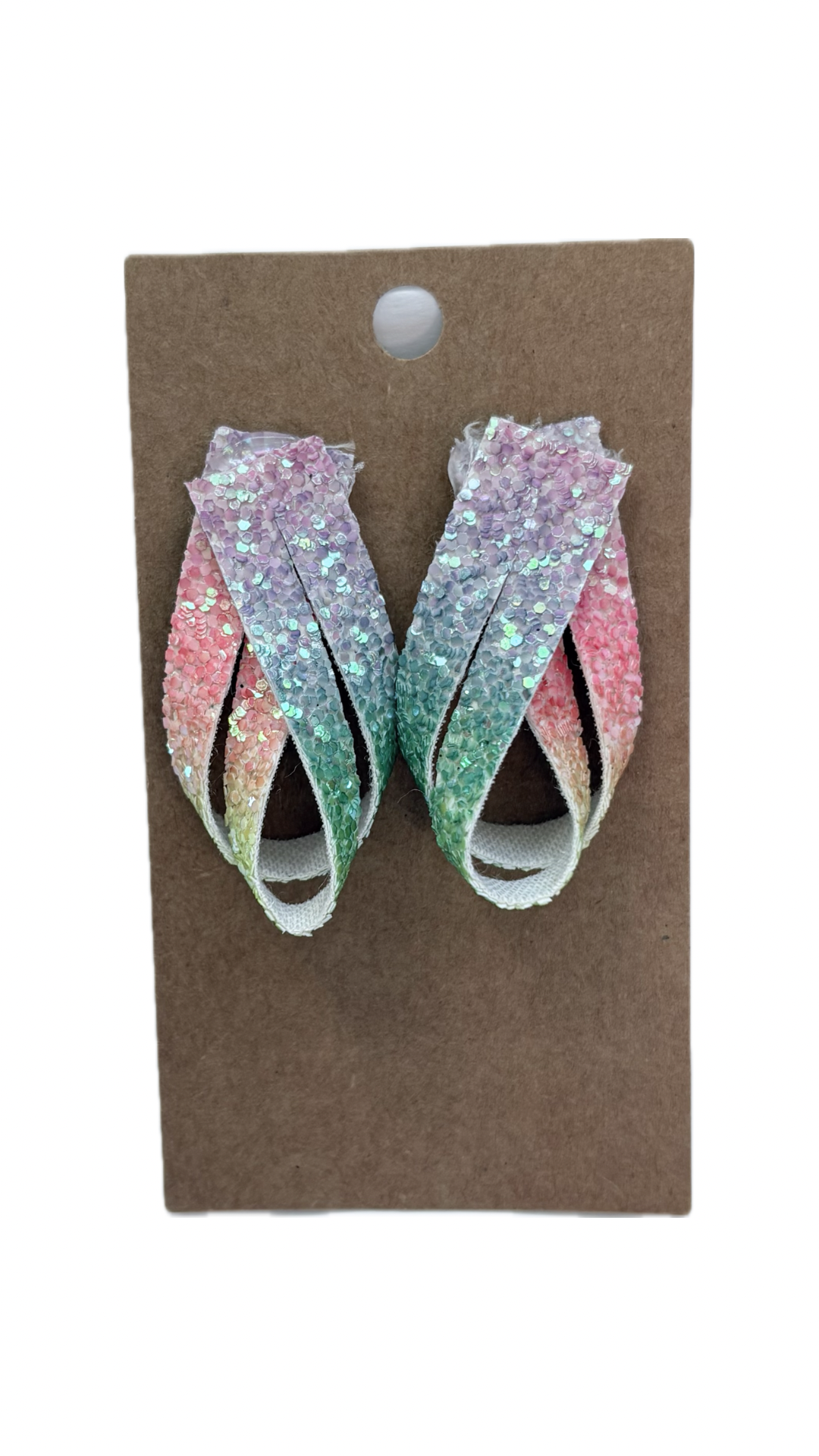 Rainbow Twist Faux Leather Earrings