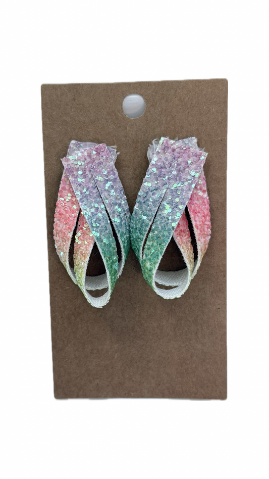 Rainbow Twist Faux Leather Earrings