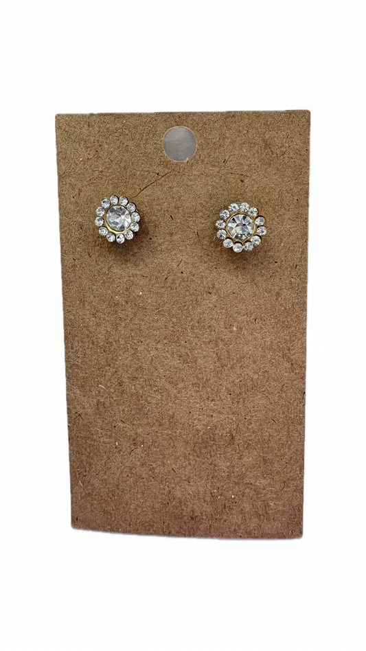 Flower Rhinestone Stud Earrings