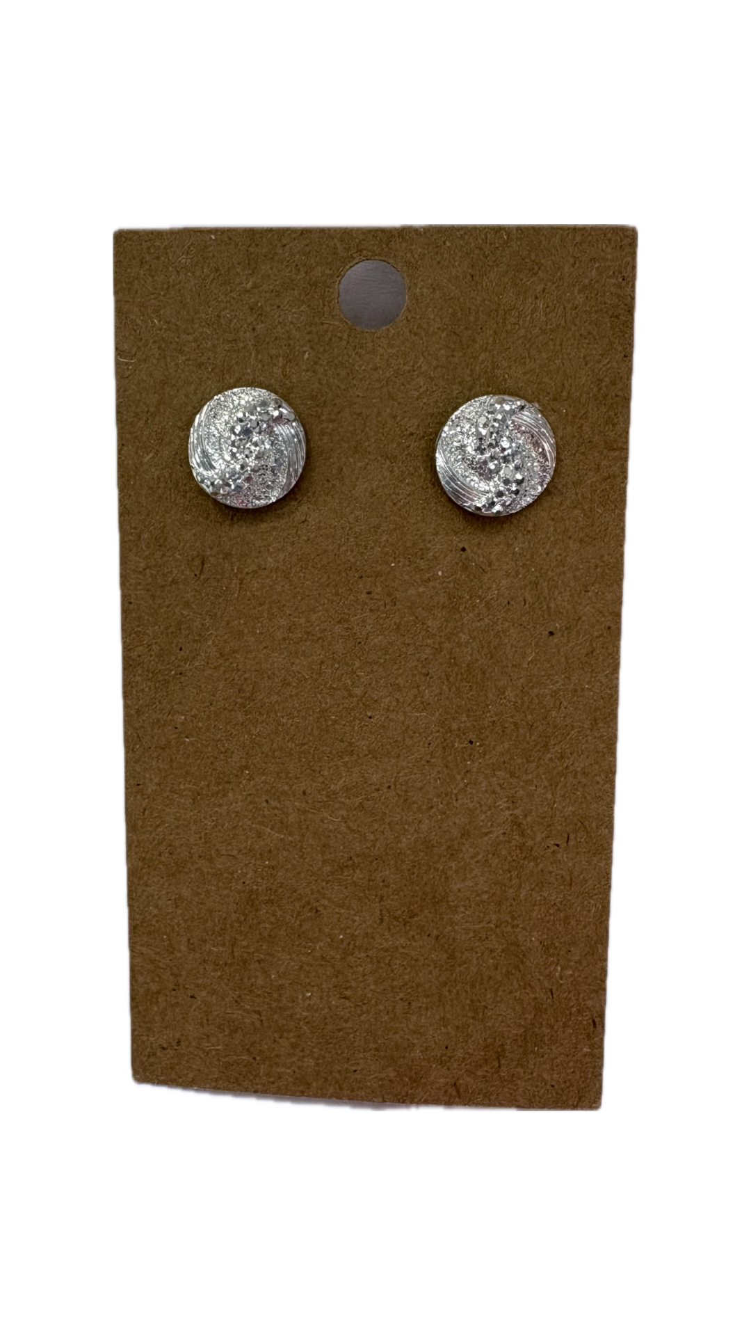 Silver Circle Stud Earrings