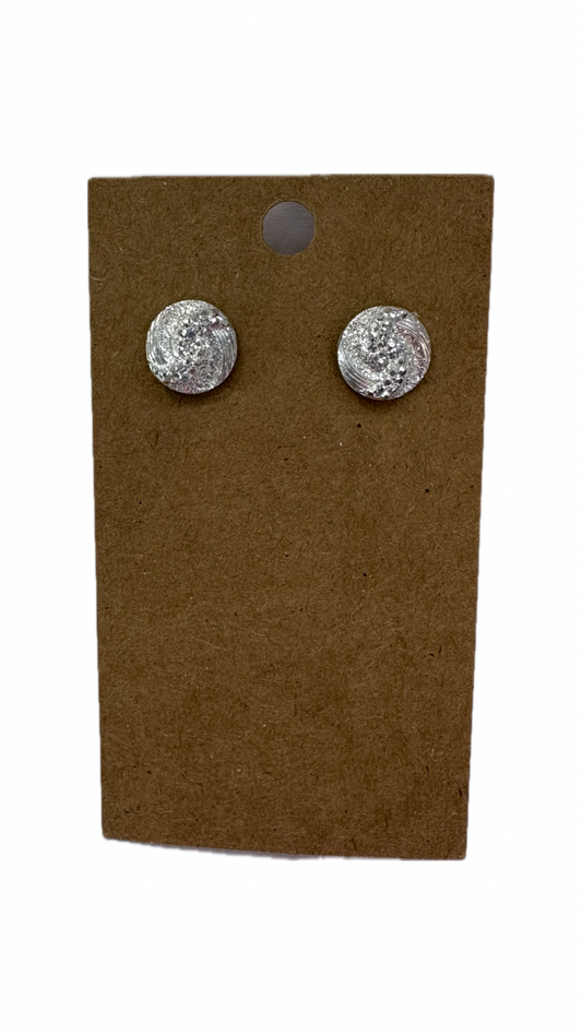 Silver Circle Stud Earrings