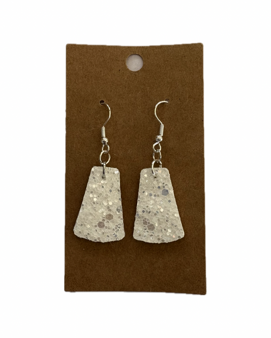 White Bell Faux Leather Earring